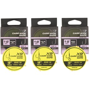 Przypony Matrix X9 Carp Wide Gape 45cm Band Rigs - 14