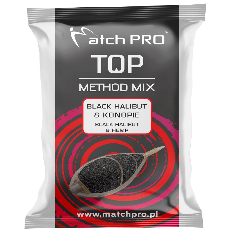 Zanęta MatchPro Black Halibut & Konopie Methodmix 700g