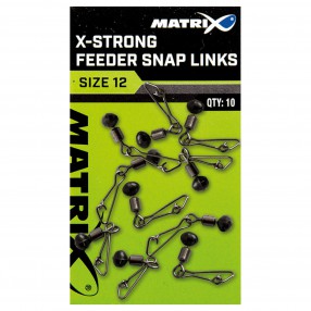 Krętliki Z Zapinką Matrix X-Strong Feeder Bead Snap Links - 12