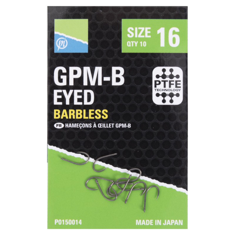 Haczyki Preston GPM-B Barbless Eyed - 12