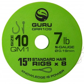 Przypony Guru QM1 Standard Hair Rigs 38cm 0.22mm - 10