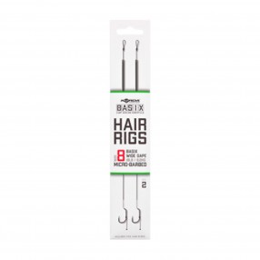 Przypony Korda Basix Hair Rigs Wide Gape 8 Micro Barbed 18lb 8.2kg