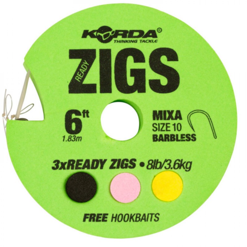 Przypony Korda Ready Zigs Mixa 10 Barbed 10ft/3.05m 8lb/3.6kg