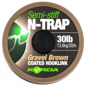 Plecionka Korda Semi-Stiff N-Trap Semi Gravel Brown Coated 15lb 20m