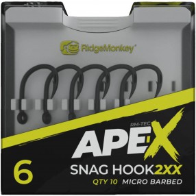 Haczyki RidgeMonkey Ape-X Snag Hook 2XX Barbed - 6