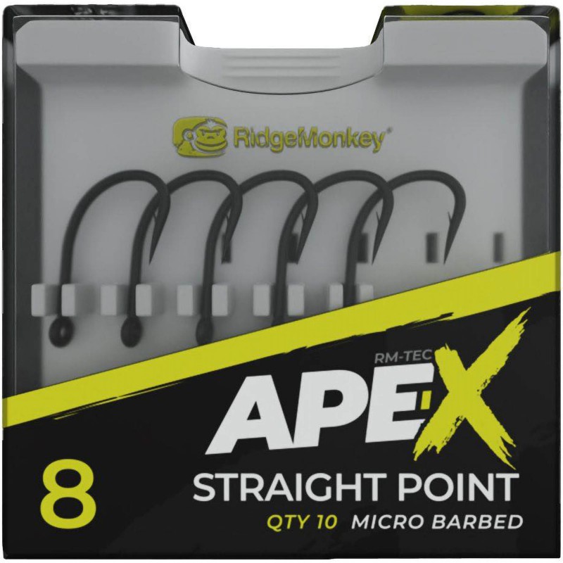 Haczyki RidgeMonkey Ape-X Straight Point Barbed - 4