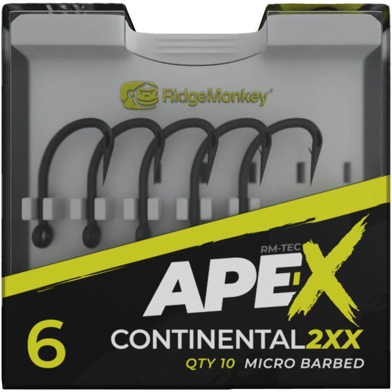 Haczyki RidgeMonkey Ape-X Continental 2XX Barbed - 4