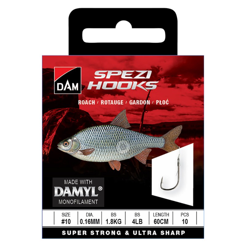 Przypony Dam Spezi Roach - 12/0,14mm/60cm