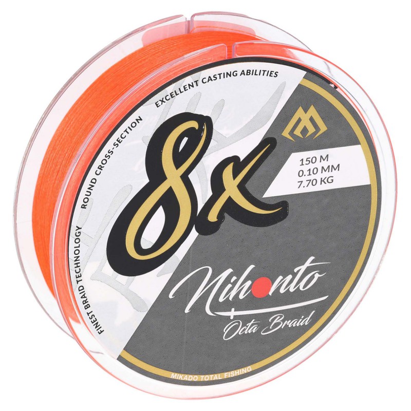 Plecionka Mikado Nihonto Octa Braid 0.12mm/8.9kg/150m - Fluo Pomarańczowa