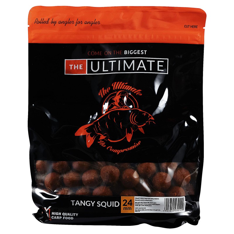 Kulki Proteinowe Ultimate Products Tangy Squid Boilies  Mandarynka Kałamarnica 24mm 1kg