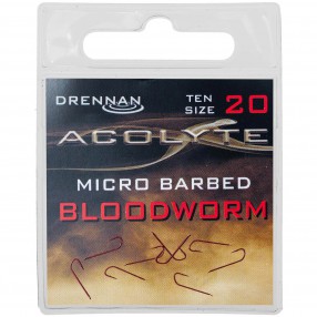 Haczyki Drennan Acolyte Bloodworm Hooks Micro Barbed - 20